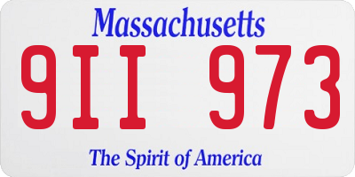 MA license plate 9II973