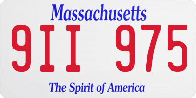 MA license plate 9II975