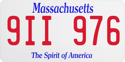 MA license plate 9II976