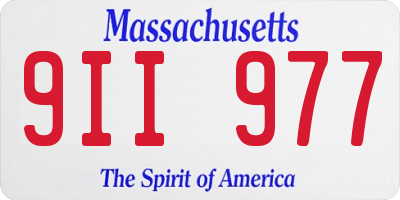 MA license plate 9II977