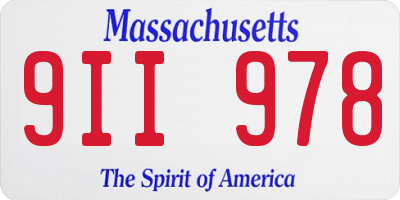 MA license plate 9II978