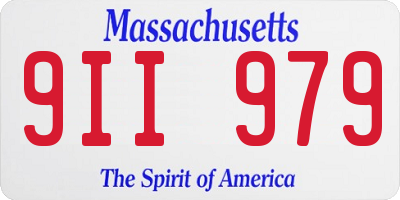 MA license plate 9II979