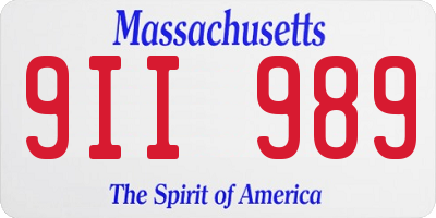 MA license plate 9II989