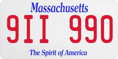 MA license plate 9II990