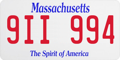 MA license plate 9II994