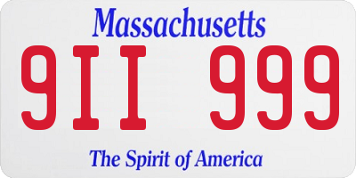 MA license plate 9II999