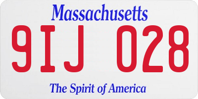 MA license plate 9IJ028