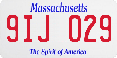 MA license plate 9IJ029