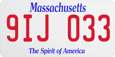 MA license plate 9IJ033