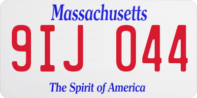 MA license plate 9IJ044