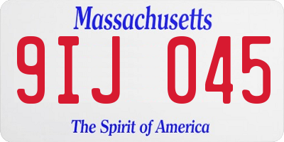 MA license plate 9IJ045