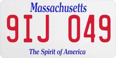 MA license plate 9IJ049