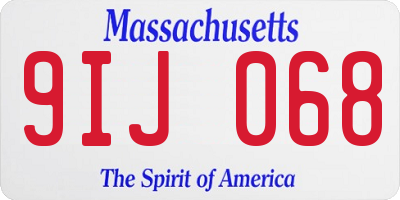 MA license plate 9IJ068