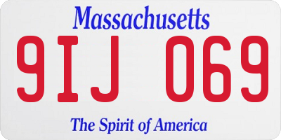 MA license plate 9IJ069