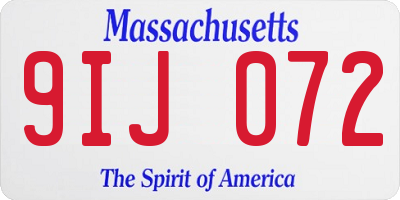MA license plate 9IJ072