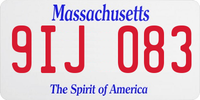 MA license plate 9IJ083