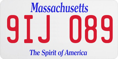 MA license plate 9IJ089