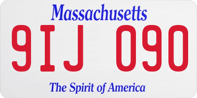 MA license plate 9IJ090
