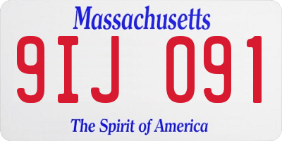 MA license plate 9IJ091