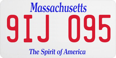 MA license plate 9IJ095