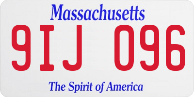MA license plate 9IJ096