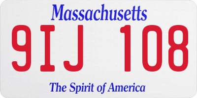 MA license plate 9IJ108