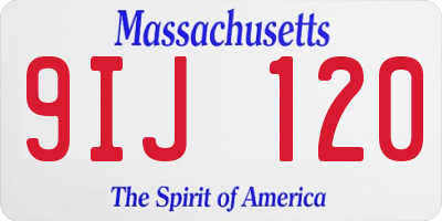 MA license plate 9IJ120