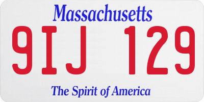 MA license plate 9IJ129