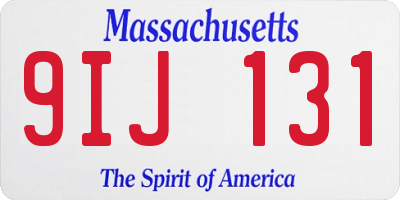 MA license plate 9IJ131