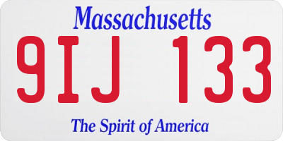 MA license plate 9IJ133