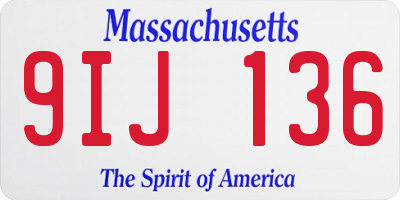 MA license plate 9IJ136