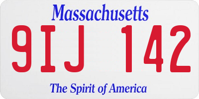 MA license plate 9IJ142