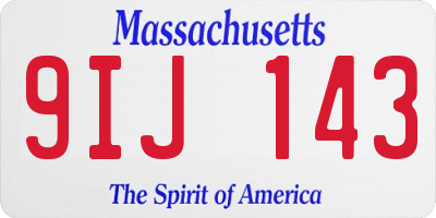 MA license plate 9IJ143