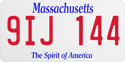 MA license plate 9IJ144