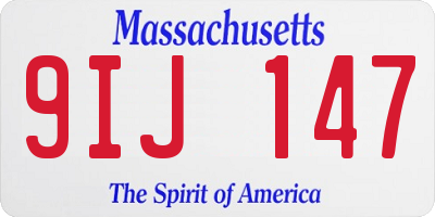 MA license plate 9IJ147