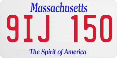 MA license plate 9IJ150