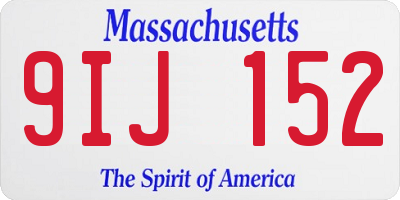 MA license plate 9IJ152