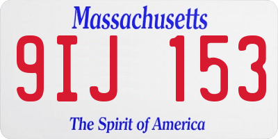 MA license plate 9IJ153