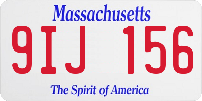 MA license plate 9IJ156