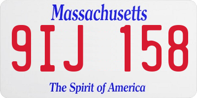 MA license plate 9IJ158