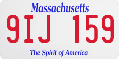 MA license plate 9IJ159