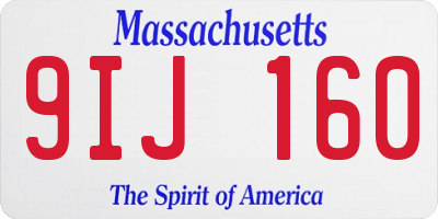 MA license plate 9IJ160