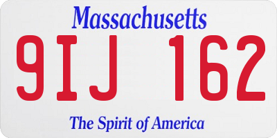 MA license plate 9IJ162