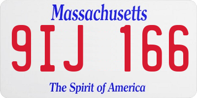 MA license plate 9IJ166