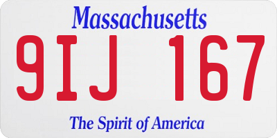 MA license plate 9IJ167