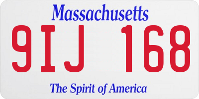 MA license plate 9IJ168
