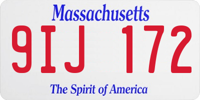MA license plate 9IJ172