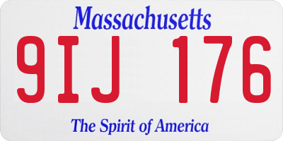 MA license plate 9IJ176