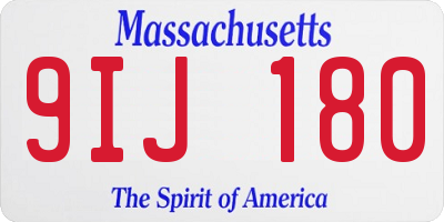 MA license plate 9IJ180