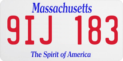 MA license plate 9IJ183